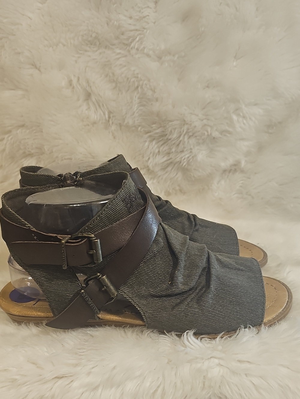 Blowfish Malibu Brown Ankle Wrap Open Toe Sandals Size 8.5 NWOT